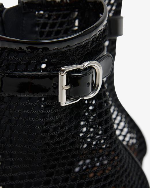 Alaïa Black Patent Mesh 55 Ankle Boots
