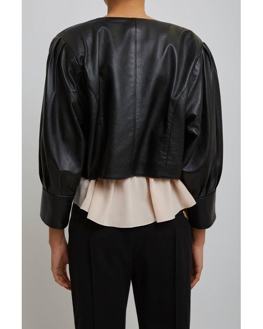 Chloé Black Cropped Blouson Leather Jacket