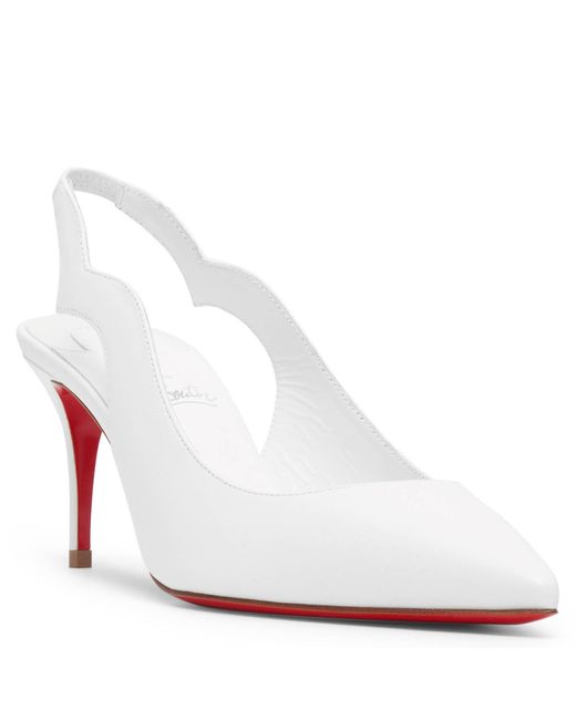 Christian Louboutin Hot Chick 70 White Leather Slingbacks