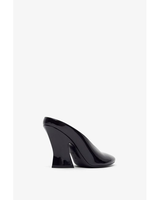 Givenchy Blue Sculpted Heeled 95 Black Patent Mules