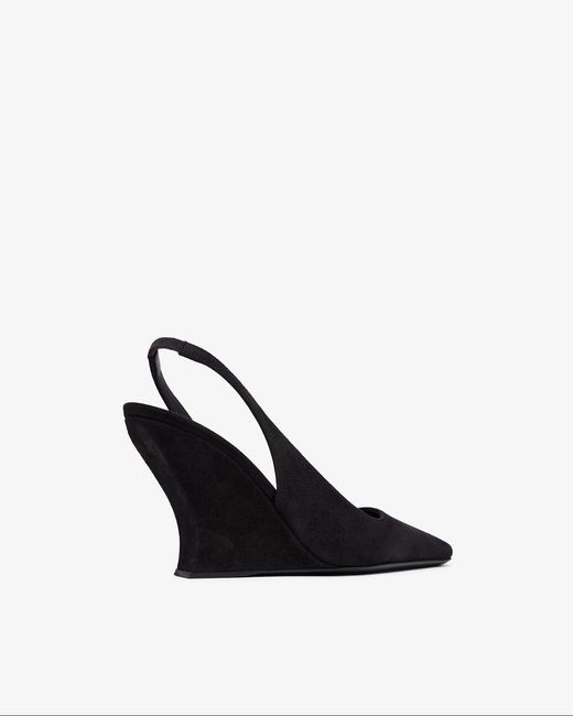 Alaïa White Black 90 Suede Slingbacks