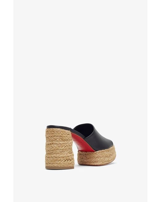 Christian Louboutin Black Calakala 85 Leather Platform Mules