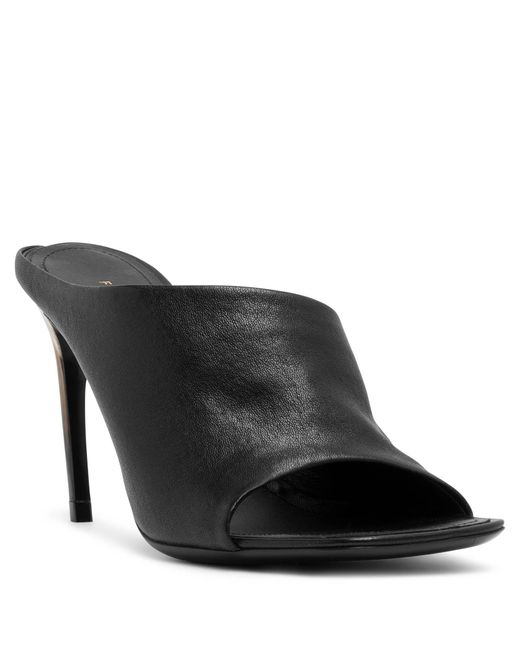 サンダル・ミュール Salvatore Ferragamo Black Satin Emii 85 Mules Ferragamo Nymphe 85 Black Leather Sandals | Lyst
