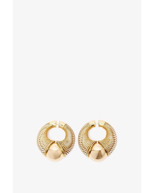 Alaïa Metallic Spiral Gold Small Hoop Earrings