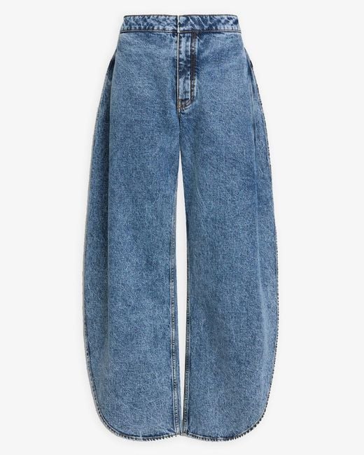 Alaïa Blue Side-Split Petal Round Jeans