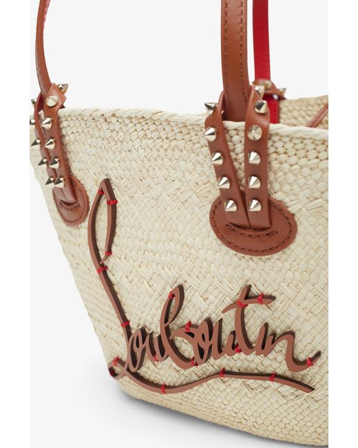 Christian Louboutin Pink Cabata Mini Raffia Basket Bag