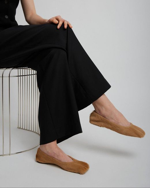 The Row White Square Ballet Flats