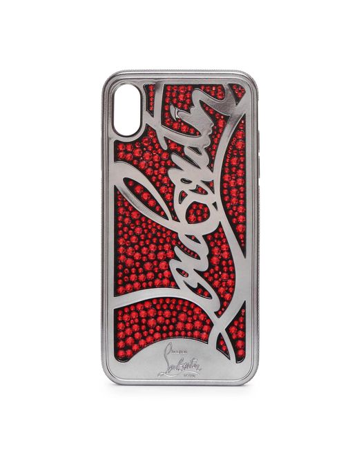 Christian Louboutin Red Ricky Strass Logo Xs Max Iphone Case
