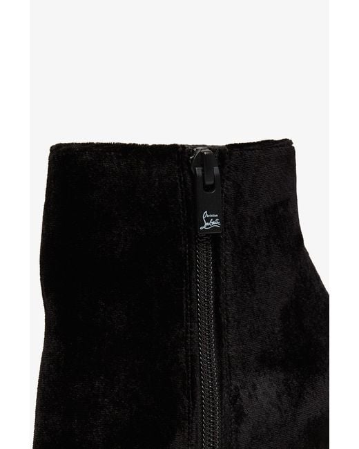 Christian Louboutin Kate Max 100 Black Velvet Boots