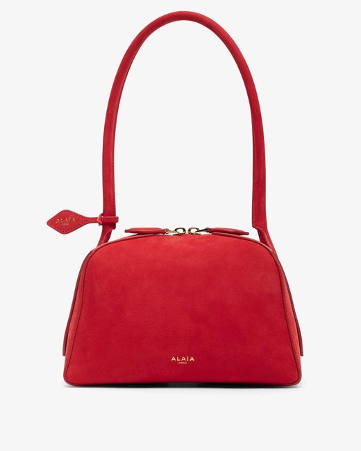 Alaïa Le Bouledogue Small Red Suede Bag