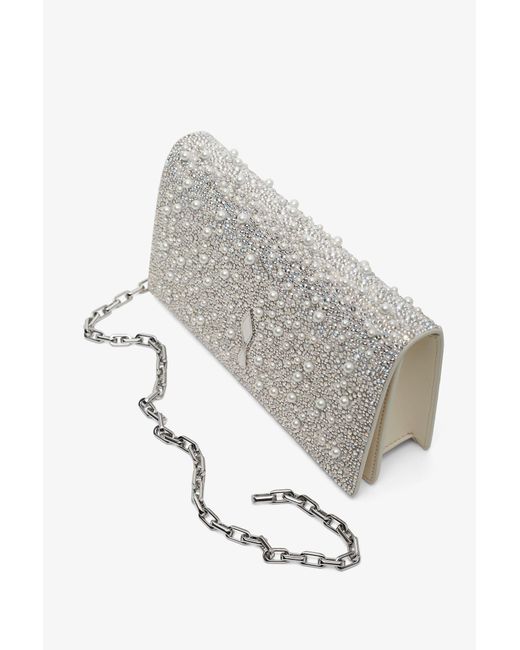 Christian Louboutin Gray Bettina Sliver Strass Clutch