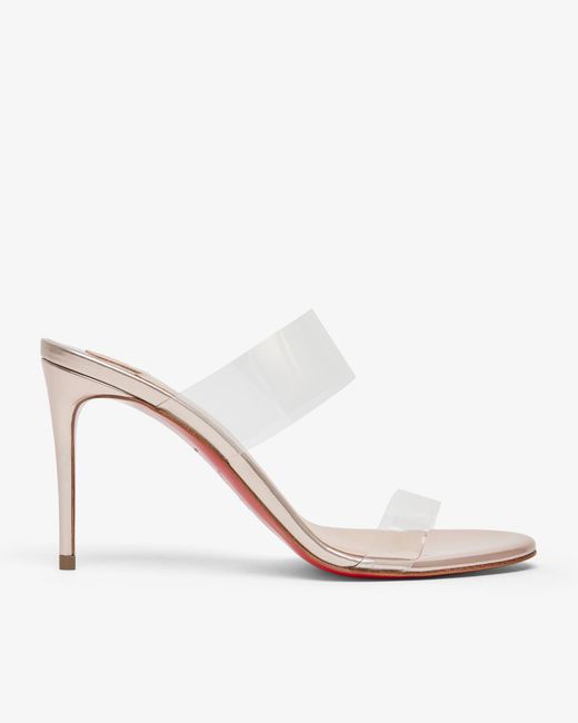 Christian Louboutin White Just Nothing 85 Metallic Mules