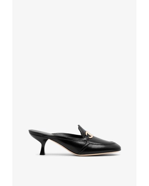 Ferragamo Elodye Black Leather Mules