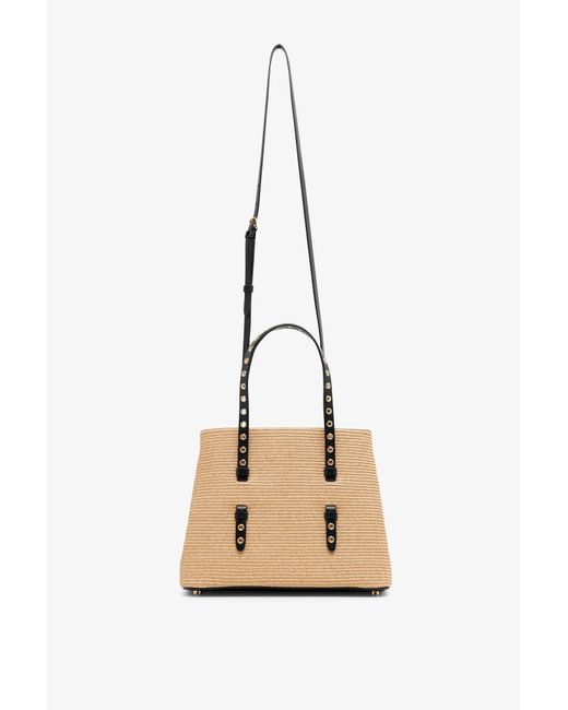 Alaïa Natural Mina 25 Raffia Tote Bag