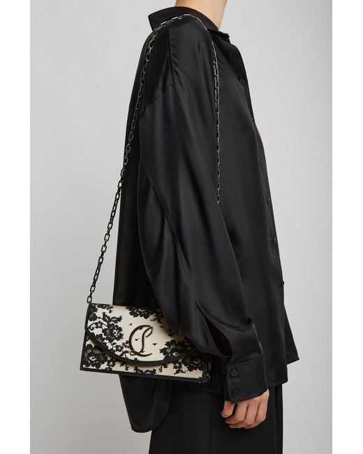 Christian Louboutin White Loubi54 Black Clutch