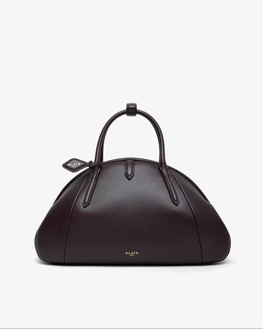 Alaïa Black Top Handle Small Burgundy Bag