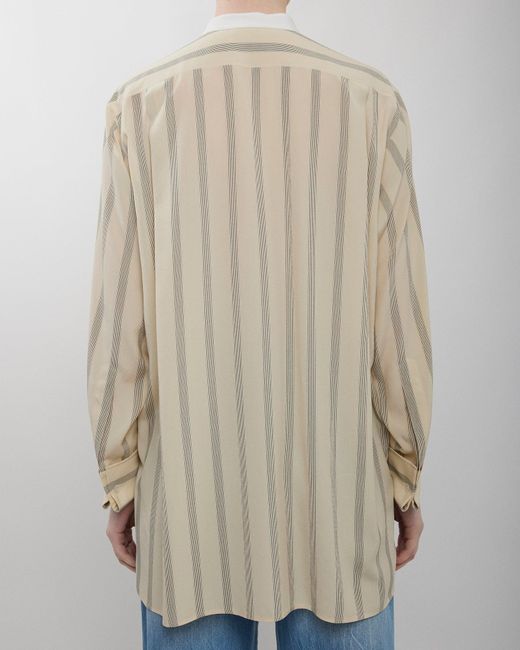 The Row Falco White And Black Striped Shirt