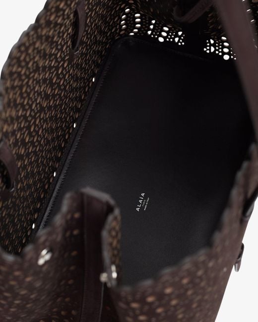 Alaïa Black Mina 37 Vienne Brown Suede Tote Bag