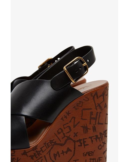 Chloé Brown Maxime Wedge Sandal