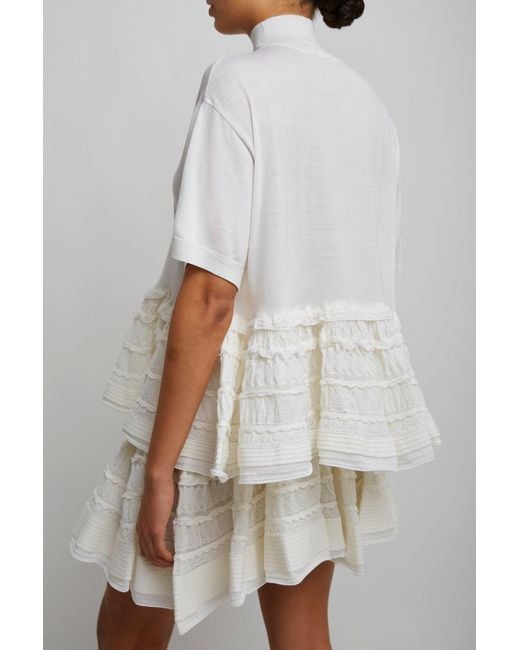Alaïa White Wool Peplum Top