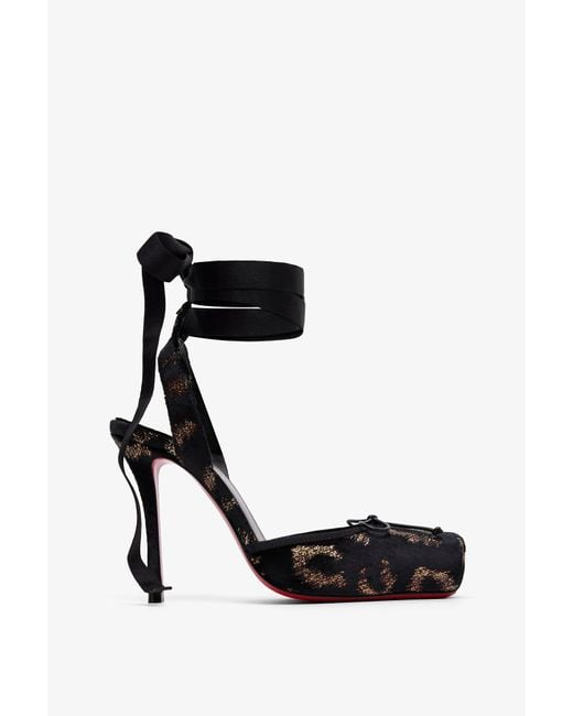 Christian Louboutin Black Cassia 100 Velvet And Lamé Pumps