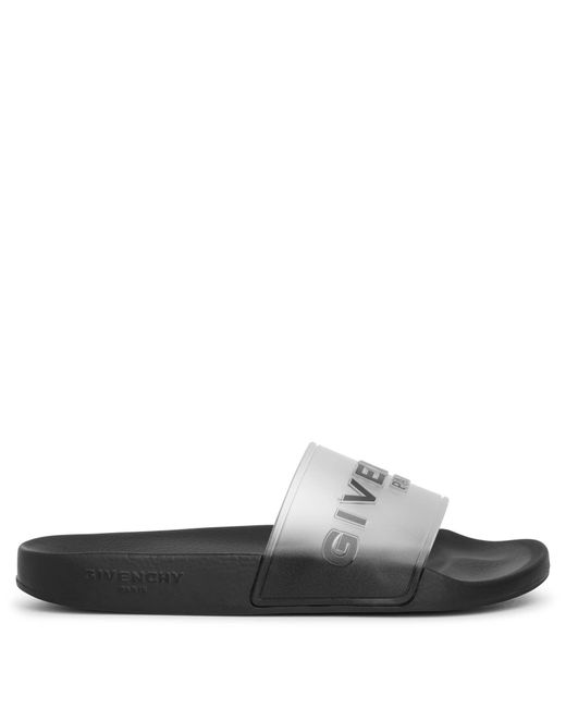 Givenchy Gray Paris Transparent Rubber Slides