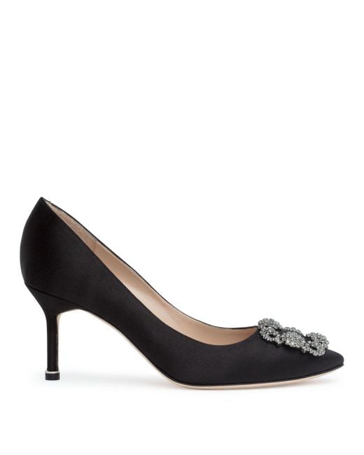 manolo blahnik hangisi 70 embellished satin pumps