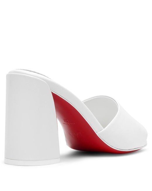 Christian Louboutin Jane 85 White Leather Mules