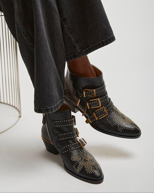 Chloé White Susan Black Boots