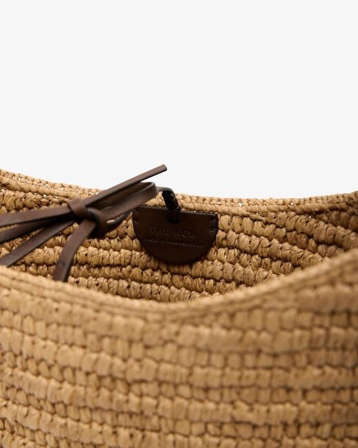The Row White Alma Raffia Shoulder Bag