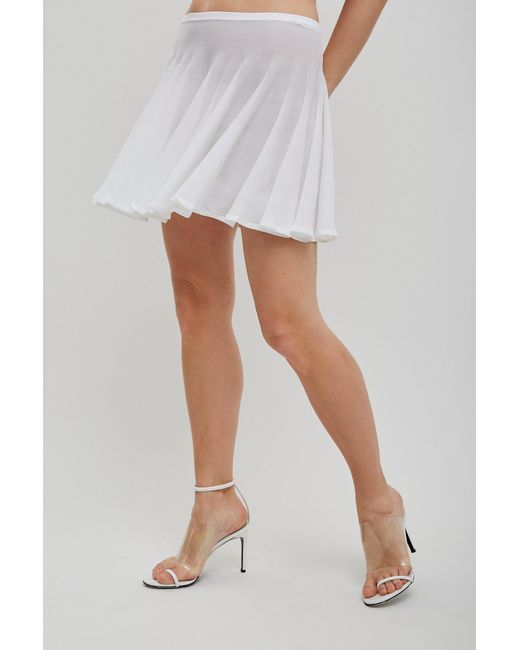 Alaïa White Fine Knit Skater Skirt