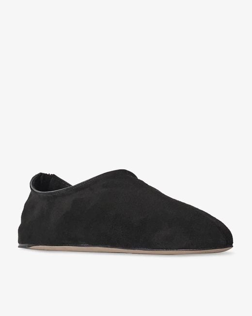 The Row Black Stellene Suede Ballet Flats