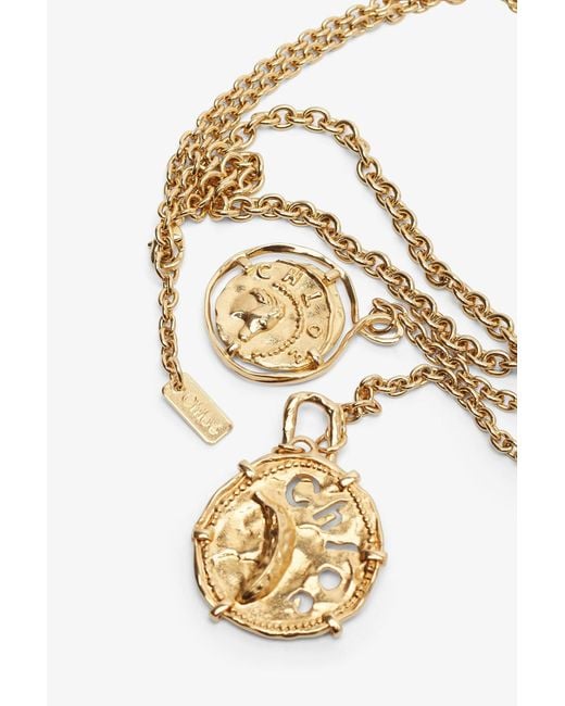 Chloé Multicolor Vintage Gold Charms Necklace