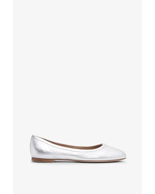 Chloé White Marcie Silver Leather Ballerinas