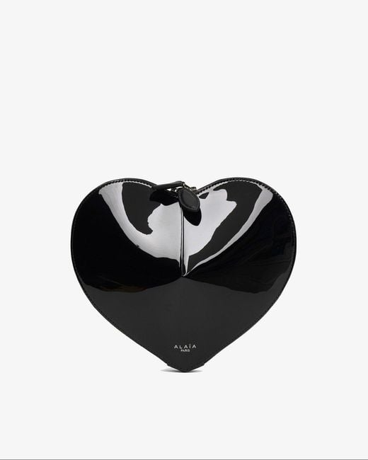 Alaïa Le Coeur Black Patent Crossbody Bag