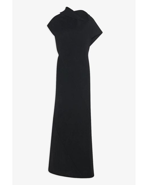 The Row Black Kamil Wool Dress