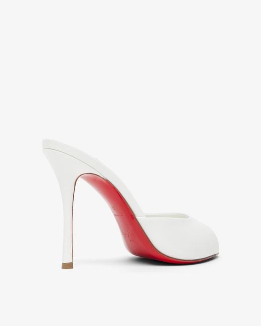 Christian Louboutin Me Dolly 100 White Patent Mules