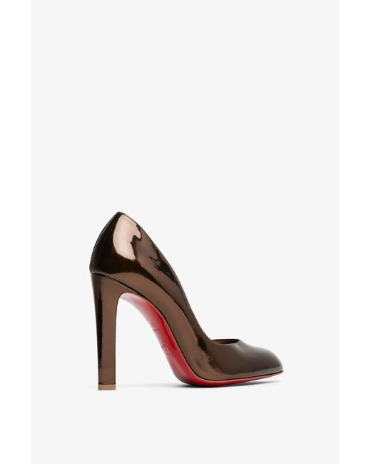 Christian Louboutin White Fannylove 100 Bronze Metallic Pumps