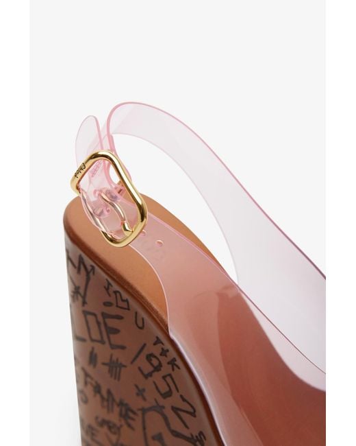 Chloé Brown Maxime Plexi Pink Sandals