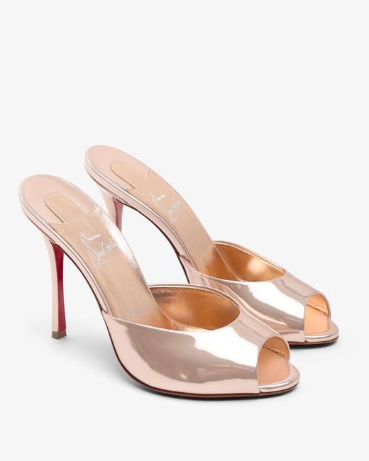Christian Louboutin Me Dolly 100 Pink Metallic Mules