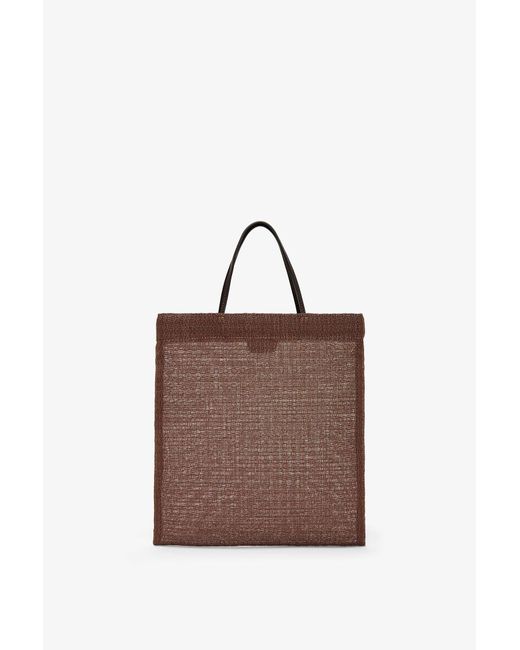 The Row Brown Barn Mini Beige Mesh Tote Bag