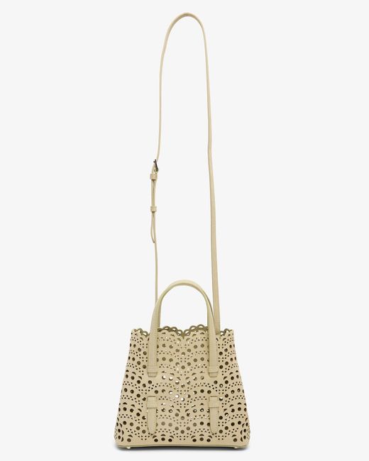 Alaïa Natural Mina 20 Amond Green Suede Tote Bag
