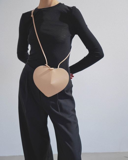 Alaïa Natural Le Coeur Beige Leather Crossbody Bag
