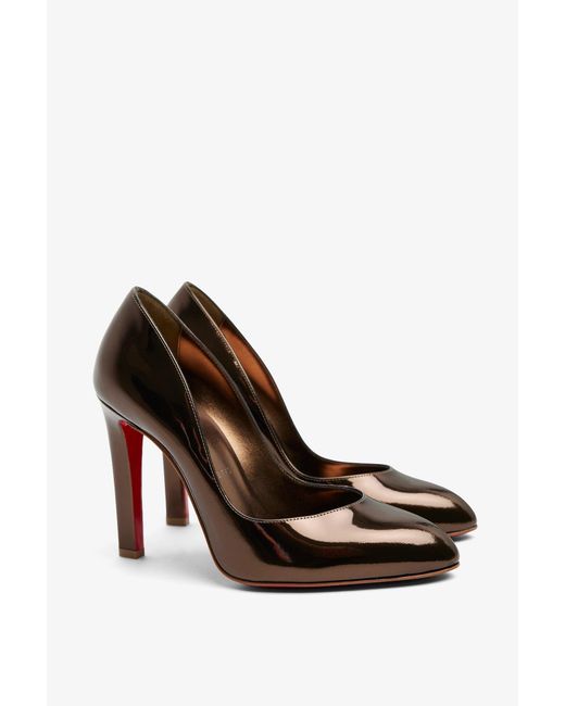 Christian Louboutin White Fannylove 100 Bronze Metallic Pumps