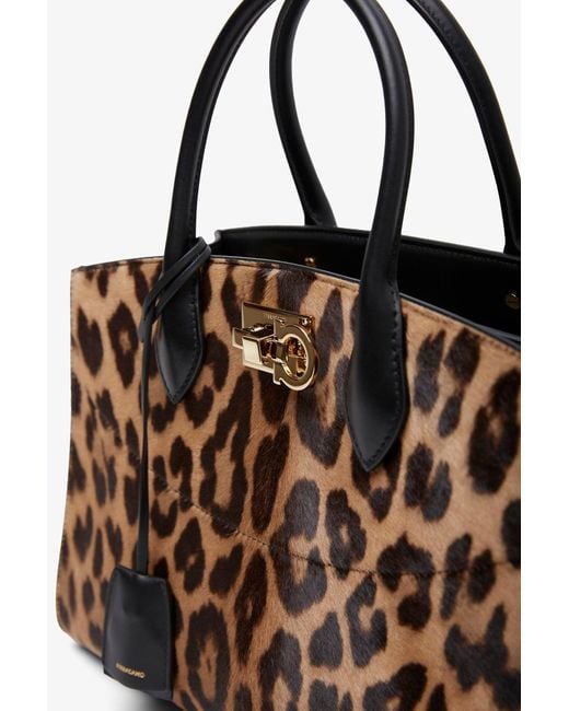 Ferragamo Multicolor The New Studio Leopard Bag