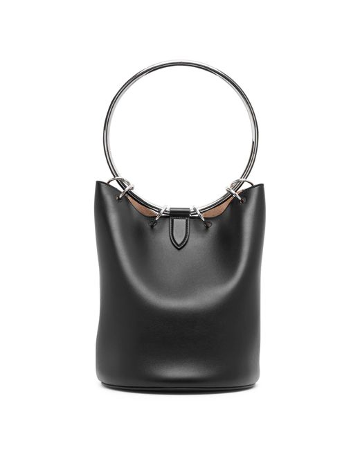 Alaïa Ring Black Leather Bucket Bag