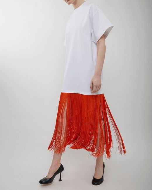 Alaïa Fringed White T-shirt