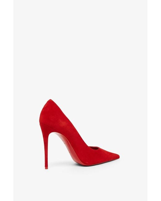 Christian Louboutin Kate Max 100 Red Suede Pumps