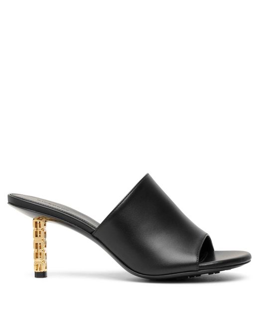 Givenchy G Cube 70 Black Leather Mules