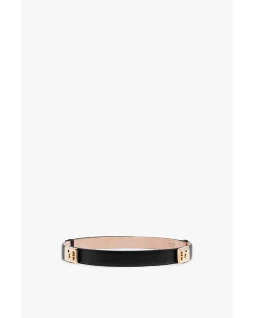 Ferragamo White Gancini Black Adjustable Belt